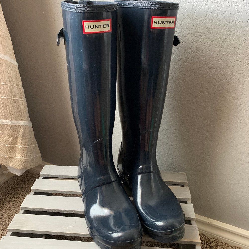 Navy Tall Hunter Boots